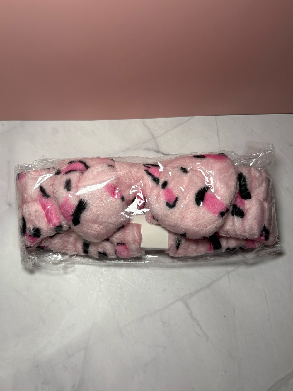 🩷 Plush Pink Animal Print Headband